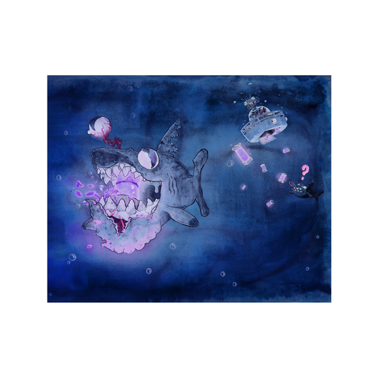 UFO/SHARK PRINT 10x8"